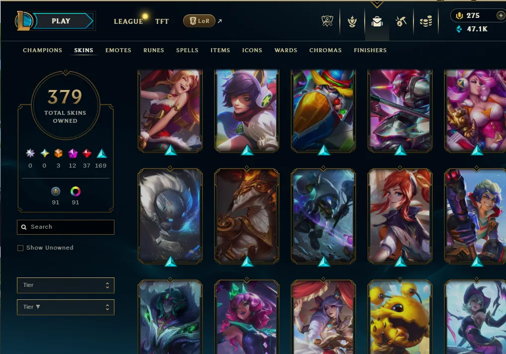 👑(EUW) PLATINUM I (80% WR, SUPER HIGH ELO) 🚀379 SKIN