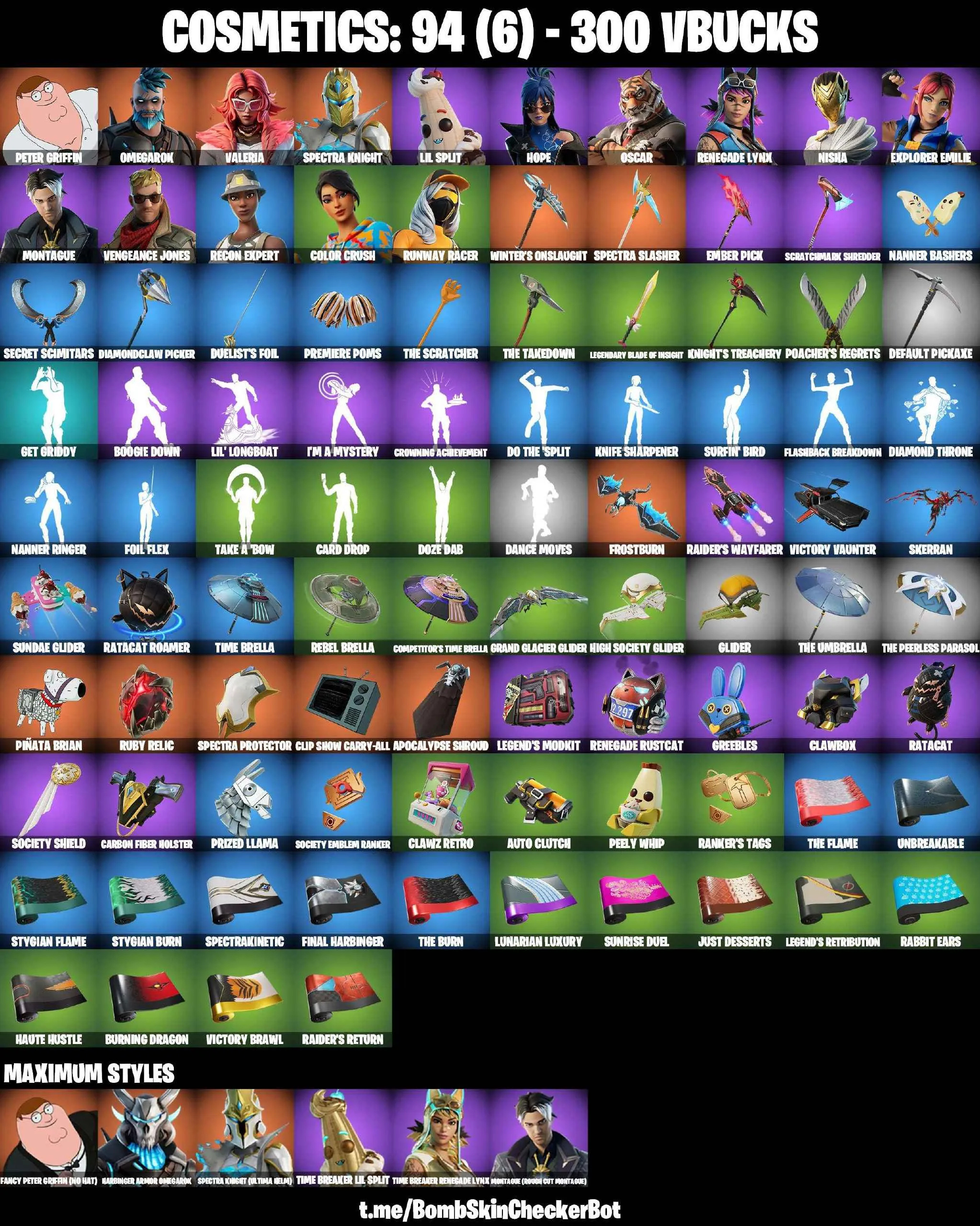 ❤️15 SKINS❤️GET GRIDDY❤️HOPE❤️NISHA❤️OSCAR❤️SPECTRA KNIGHT(MAX)❤️OMEGAROK(MAX)❤️COLOR CRUSH❤️PEELY WHIP❤️CAN PLAY ON PSN❤️XBOX❤️PC❤️NINTENDO❤️MOBILE❤️300 VBUCKS❤️FULL EMAIL ACCESS❤️