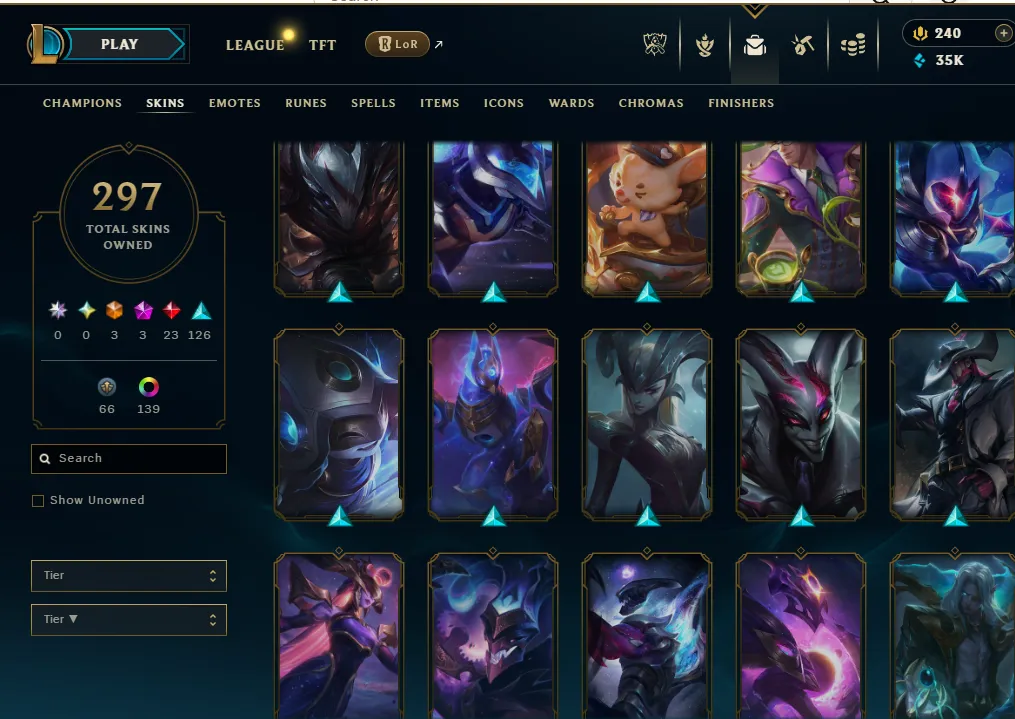 👑(EUW) GOLD II(80% WR, SUPER HIGH ELO) 🚀297 SKIN