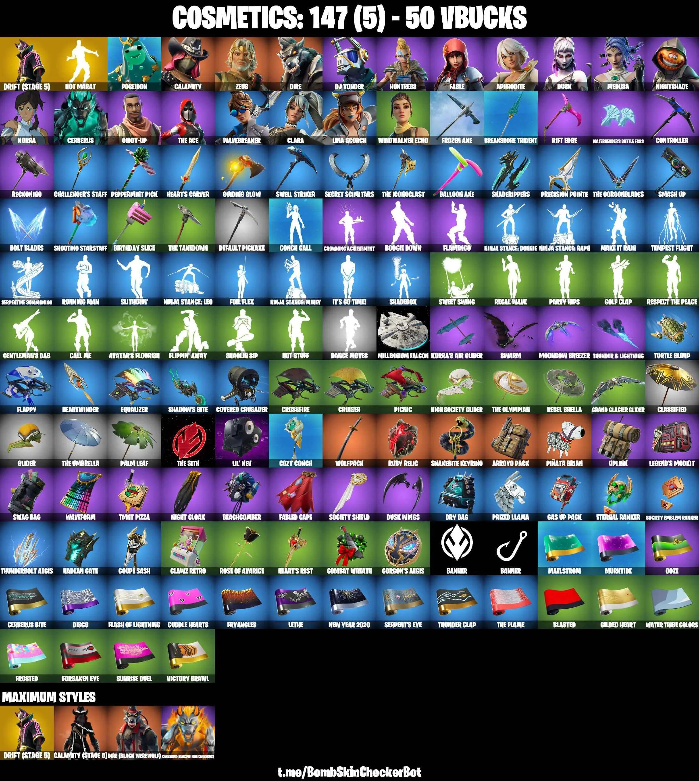 ❤️20 SKINS❤️MEDUSA❤️APHRODITE❤️DRIFT(STAGE 5)❤️CALAMITY(SATGE 5)❤️DIRE(MAX)❤️WAVEBREAK❤️WINDWALKER ECHO❤️PEPPERMINT PICK❤️CAN PLAY ON PC❤️NINTENDO❤️MOBILE❤️50 VBUCKS❤️FULL EMAIL ACCESS❤️