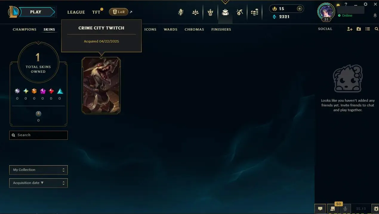 ✨ EUW ⭐ Handlevel  ✨Crime City Twitch ⸱ WR: 89% ⸱ Max LP Gains ⚡ Silver II (4 LP)  🎨 Skins: 1 ♾️ Lifetime Ownership 📧 Full Email Access 👑 High Quality Riot Account #THEHUB