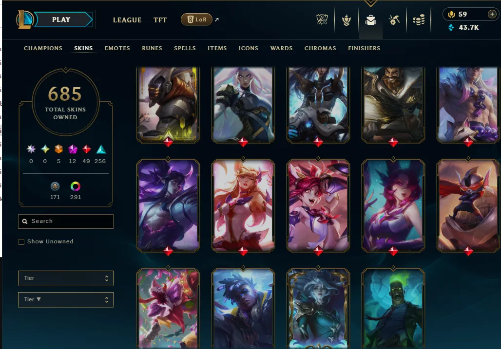 👑(EUW) GOLD IV 97 LP(60% WR, HIGH ELO) 🚀685 SKIN