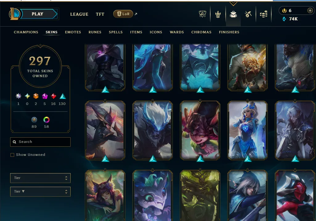 👑(EUW) PLATINUM IV (HIGH ELO) 🚀297 SKIN , KAI'SA UZI