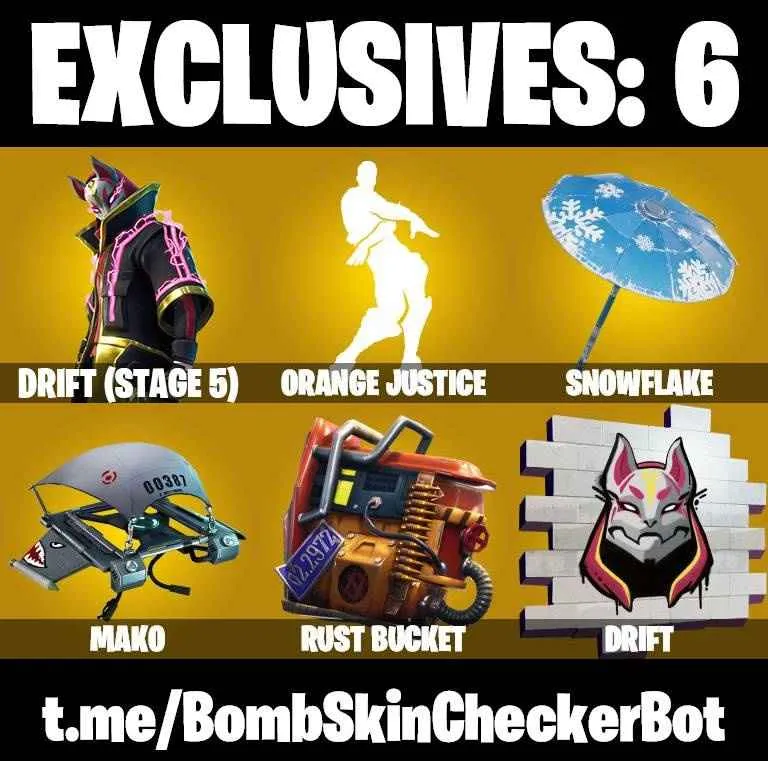 ❤️13 SKINS❤️MAKO❤️ORANGE JUSTICE❤️REVERIE❤️HOPE❤️DRIFT(STAGE 5)❤️CALAMITY(STAGE 5)❤️REDLINE❤️SUN STRIDER❤️RED JADE❤️SNOWFLAKE❤️RUST BUCKET❤️CAN PLAY ON PSN❤️XBOX❤️PC❤️NINTENDO❤️MOBILE❤️850 VBUCKS❤️FULL EMAIL ACCESS❤️
