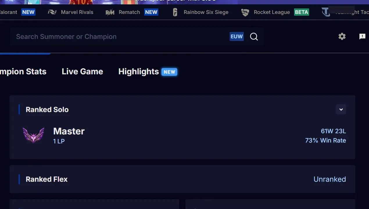 🌍EUW🛡️Handlevel ✨WR: 73%🔥+26LP Gains⚡Master I (1 LP)♾️Lifetime Ownership📧Full Email Access