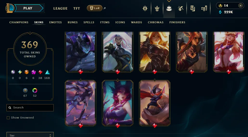 👑(EUW) EMERALD III (LAST SEASON) 🚀369 SKIN