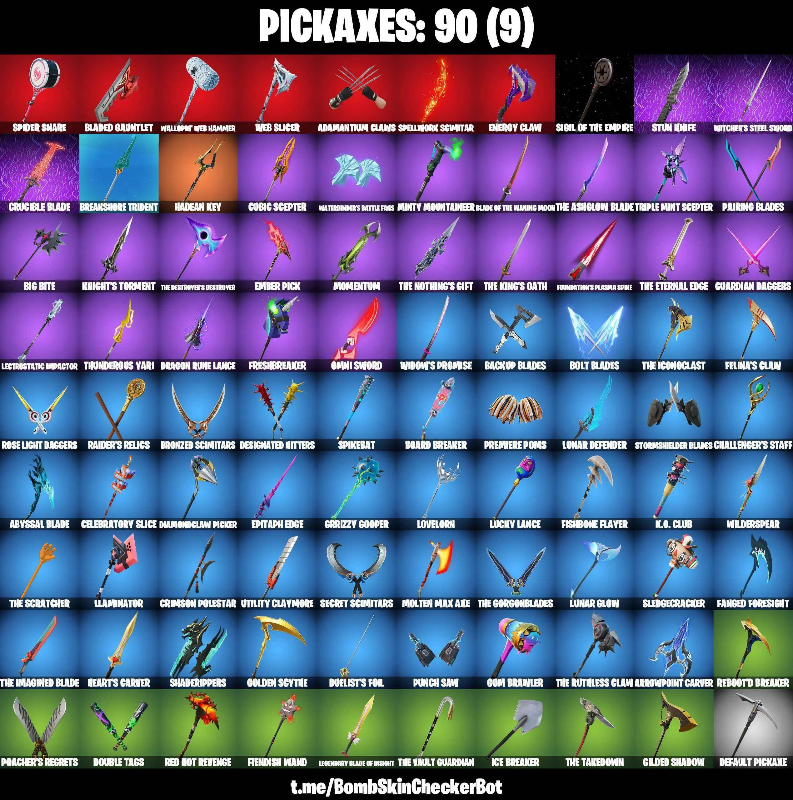 ❤️93 SKINS❤️GET GRIDDY❤️BACKLASH❤️SKULL TROOPER❤️MINA PARK❤️SPIDER-GWEN STACY❤️SPIDER-MAN ZERO❤️SPIDER-MAN(MILES MORALES)❤️SPIDER-MAN(NO WAY HOME)❤️SPIDER-MAN❤️DARTH VADER❤️DUMMY SUPREME❤️ARTEMIS❤️EVIE❤️TSUKI 2.0❤️AURA❤️HOPE❤️MEOW SKULLS❤️PEELY BONE❤️