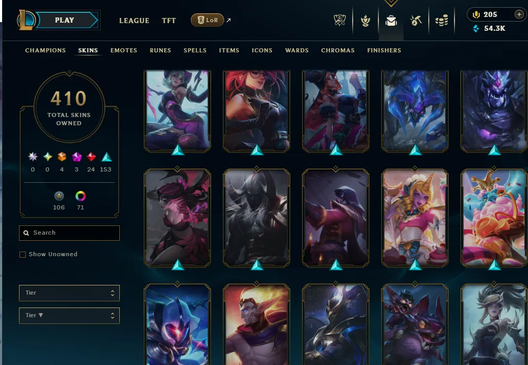 👑(EUW) EMERALD IV( SUPER HIGH ELO) 🚀400+ SKIN