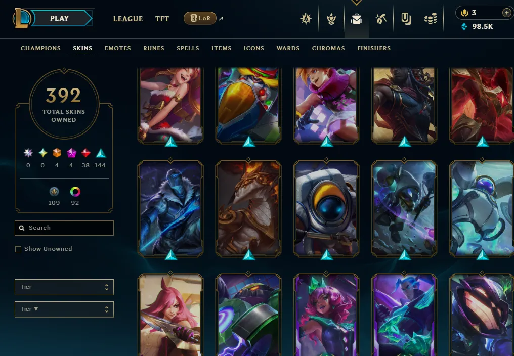 👑(EUW) UNRANKED (SUPER HIGH ELO) 🚀392 SKIN