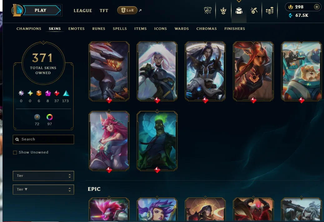 👑(EUW) SILVER II (100% WR, SUPER HIGH ELO) 🚀371 SKIN