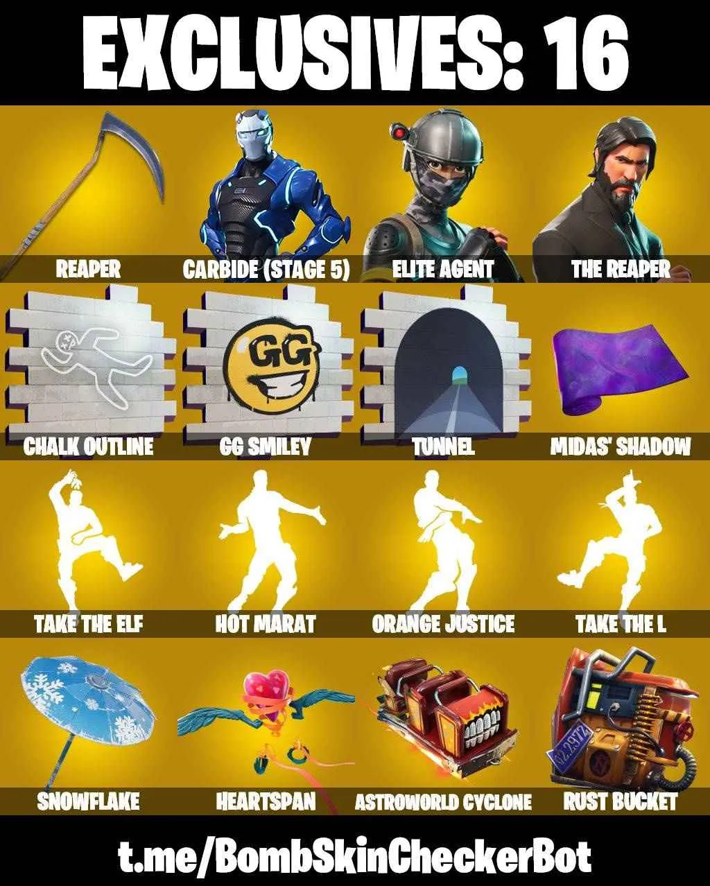 ❤️69 SKINS❤️TAKE THE L❤️THE REAPER❤️ELITE AGENT❤️OMEGA❤️WHIPLASH❤️CATALYST(MAX)❤️ORANGE JUSTICE❤️MOGUL MASTER❤️ZOEY❤️REVERIE❤️HOPE❤️BULSSEYE❤️CARBIDE(STAGE 5)❤️PEELY❤️SNOWFLAKE❤️ASTROWORLD CYCLONE❤️ICE BREAKER❤️PEPPERMINT PICK❤️CAN PLAY ON PSN❤️XBOX❤️PC❤️