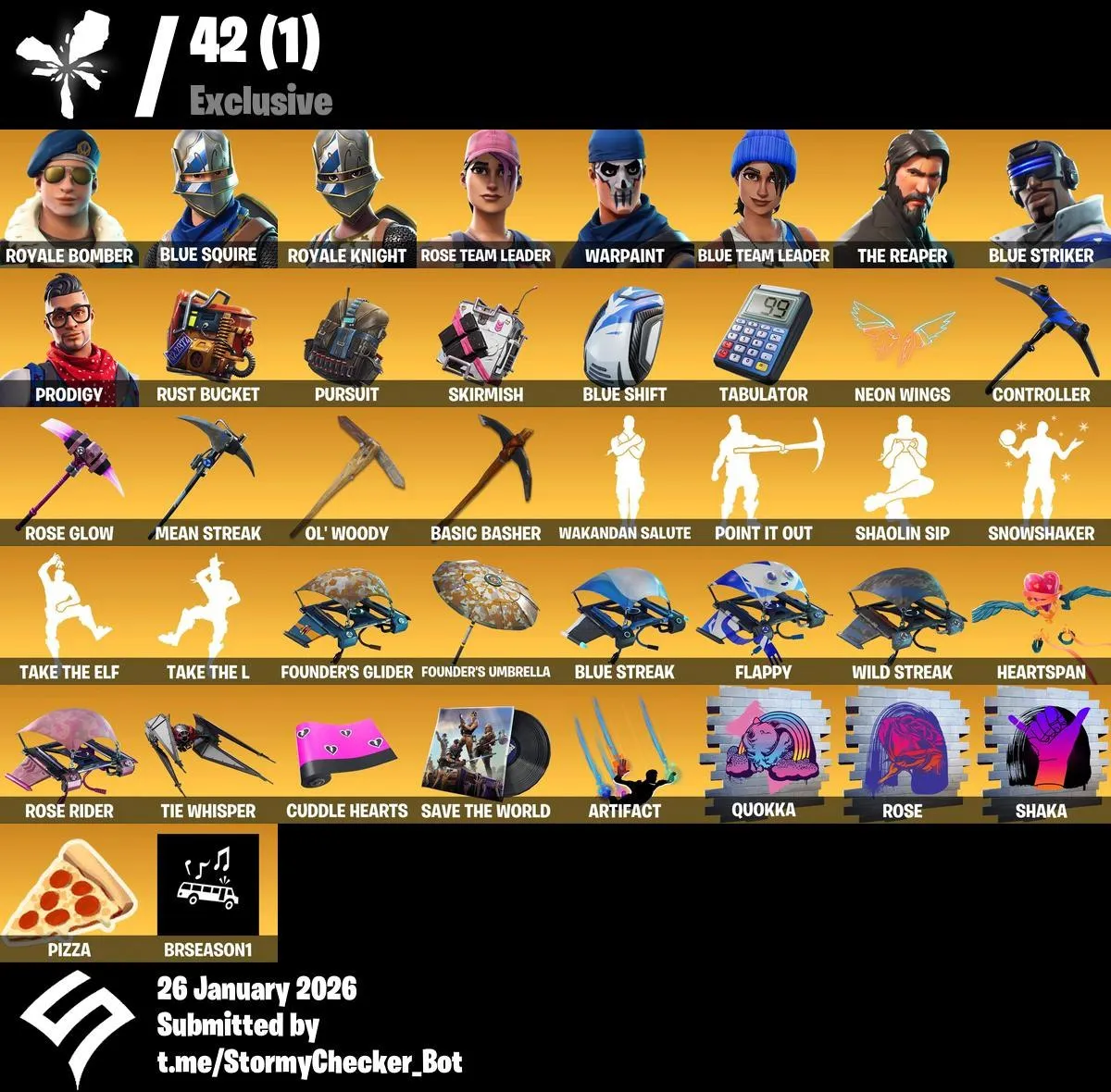 🌐 [ PC/PS4-5/XBOX ]🥷  106 Skins 🤑  OG STW 🤺  Royale Bomber 👽 Royale Knight 👹 Blue Squire 👾 The Reaper 🪙 Elite Agent ⚖️ Omega  🎇 Take The L 😶‍🌫️ Orange Justice💎 Full Email Access