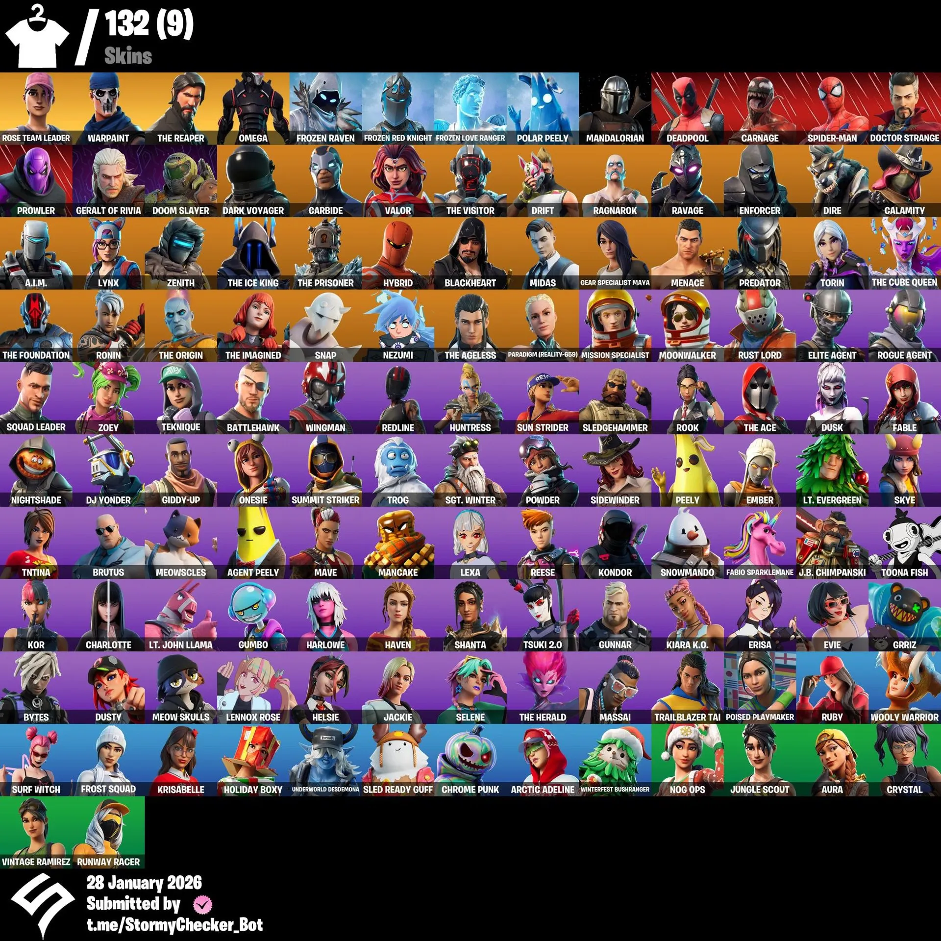 (PC PS4-5 XBOX) 132 Skins 🎮 OG STW | The Reaper 💀 Elite Agent 🕶️ Take The L 🕺 Omega (Max) ✨ Spider Man 🕷️ Nog Ops 👀 Evie ❄️ Surf Witch 🌊 Best OG Main 🎩 Full Email Access