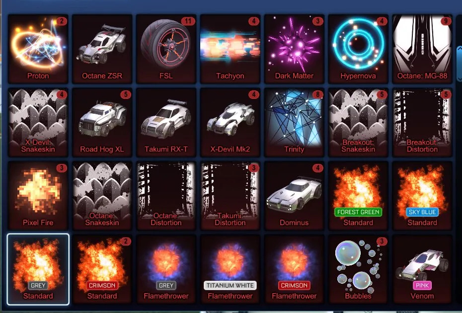 STOCK484 //Fennec, 89 Car Bodies (Titanium White Road Hog & Paladin, Crimson/Sky Blue Merc, Saffron/Cobalt Hotshot, Pink/Crimson Flamethrower, Painted X-Devil, Paladin, Octane), 45+ Black Markets