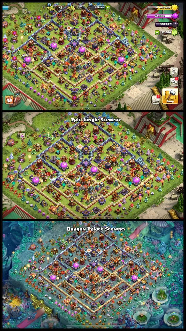 57000 GEMS  FULL MAX TH16  ALL HEROS PETS MAX HELL LOT OF STACKED OBSTACLES 4000+ WAR STARS 6 WAR LAYOUT INSTANT DELIVERY