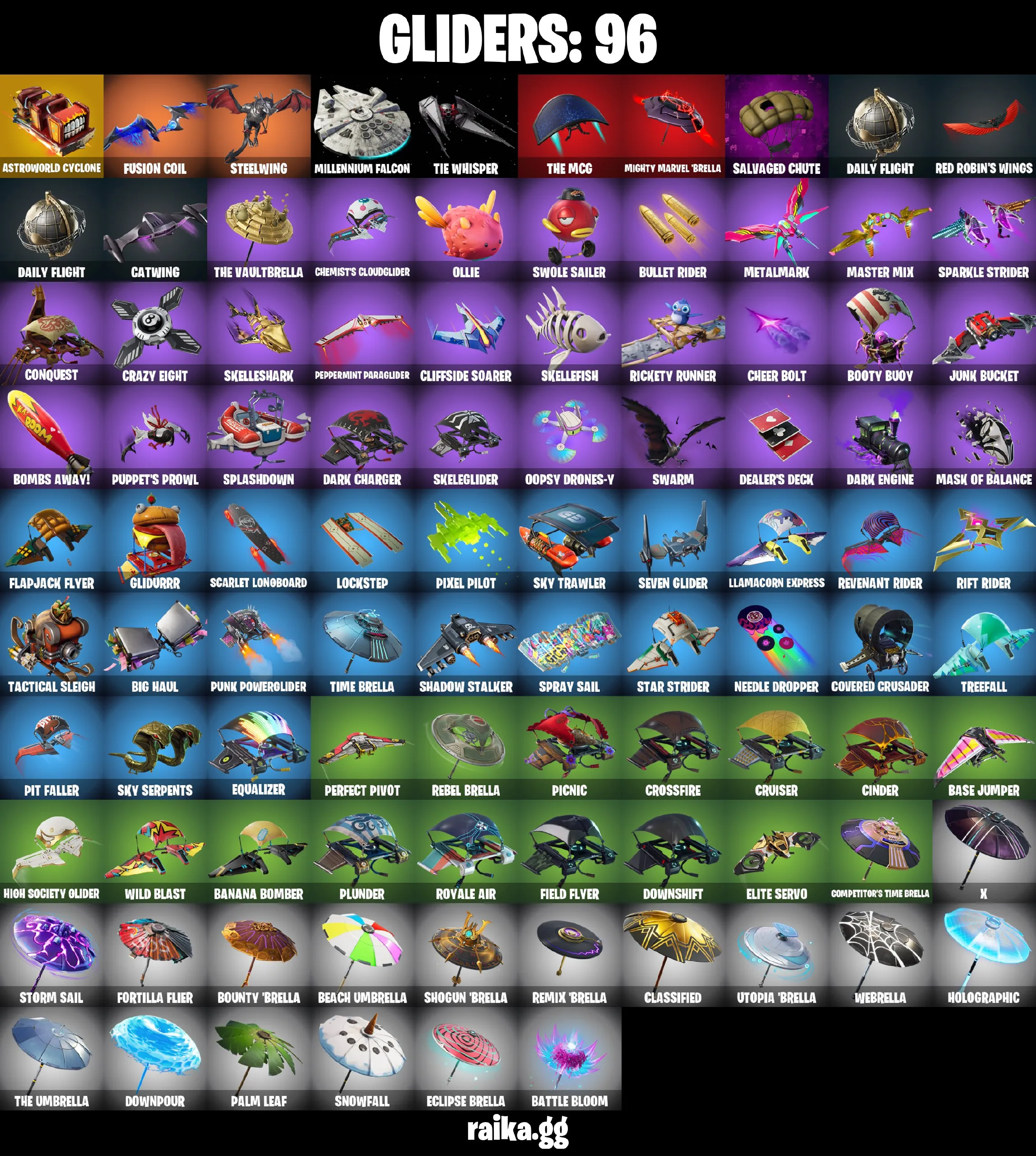 ❤️83 skins❤️Glow❤️Gold Midas❤️Gold TNTina❤️Gold Brutus❤️Deadpool❤️Take The Elf❤️Tart Tycoon❤️Calamity (Stage 5)❤️Drift (Stage 5)