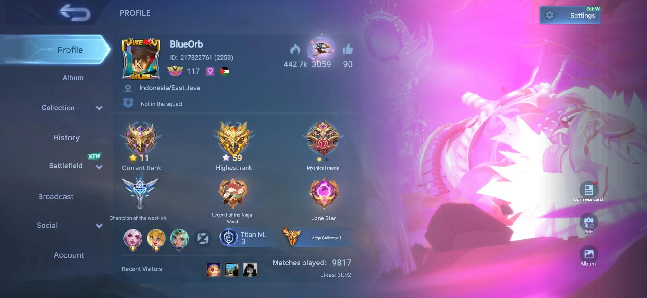 ML537 MEGA Collector II 592 Skins Legend Select Zenith Selena JJK Xavier Allstar Moskov Seiya Chou Naruto Lancelot KOF Ling