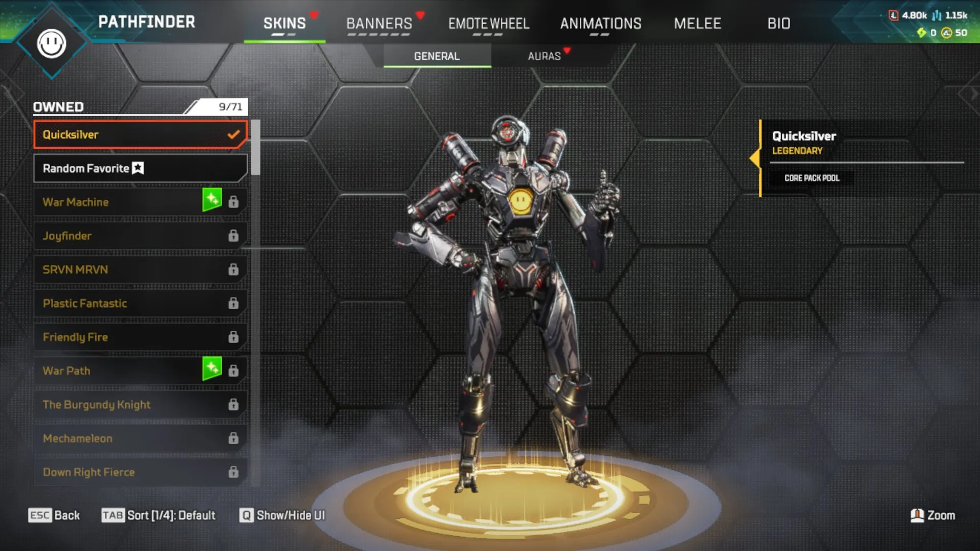 AP547 48 Legendary Skins, Rookie Rank, Level 91, Tombstick, Arachnid Rush, Slayer's Lancer, Luxury Finish, Veteran Voyager, Quicksilver 