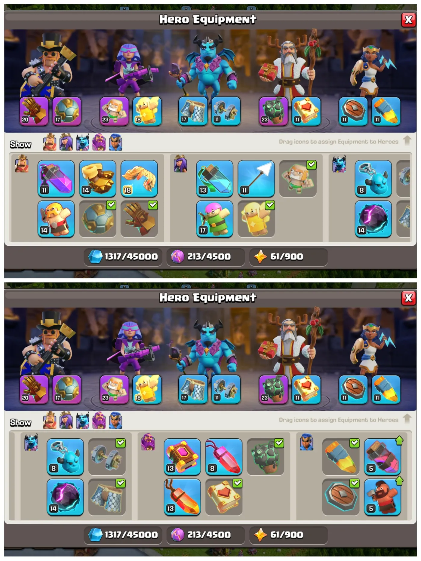 🏅 800+ CWL Medals 🏰 TH15 Near Max ⚡ XP 208 + 2100 Gems 👑 BK 77 AQ 81 MP 50 GW 57 RC 32 🎭 10 Hero Skins ⚔️ 4 Epic Equipments 🚀 Instant Delivery A6