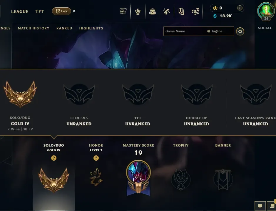 NA Gold IV ⸱ 18200 BE ⸱ 28 Champions ⸱ 3 Skins ⸱ Changeable ID ⸱ Full Access - Instant Delivery