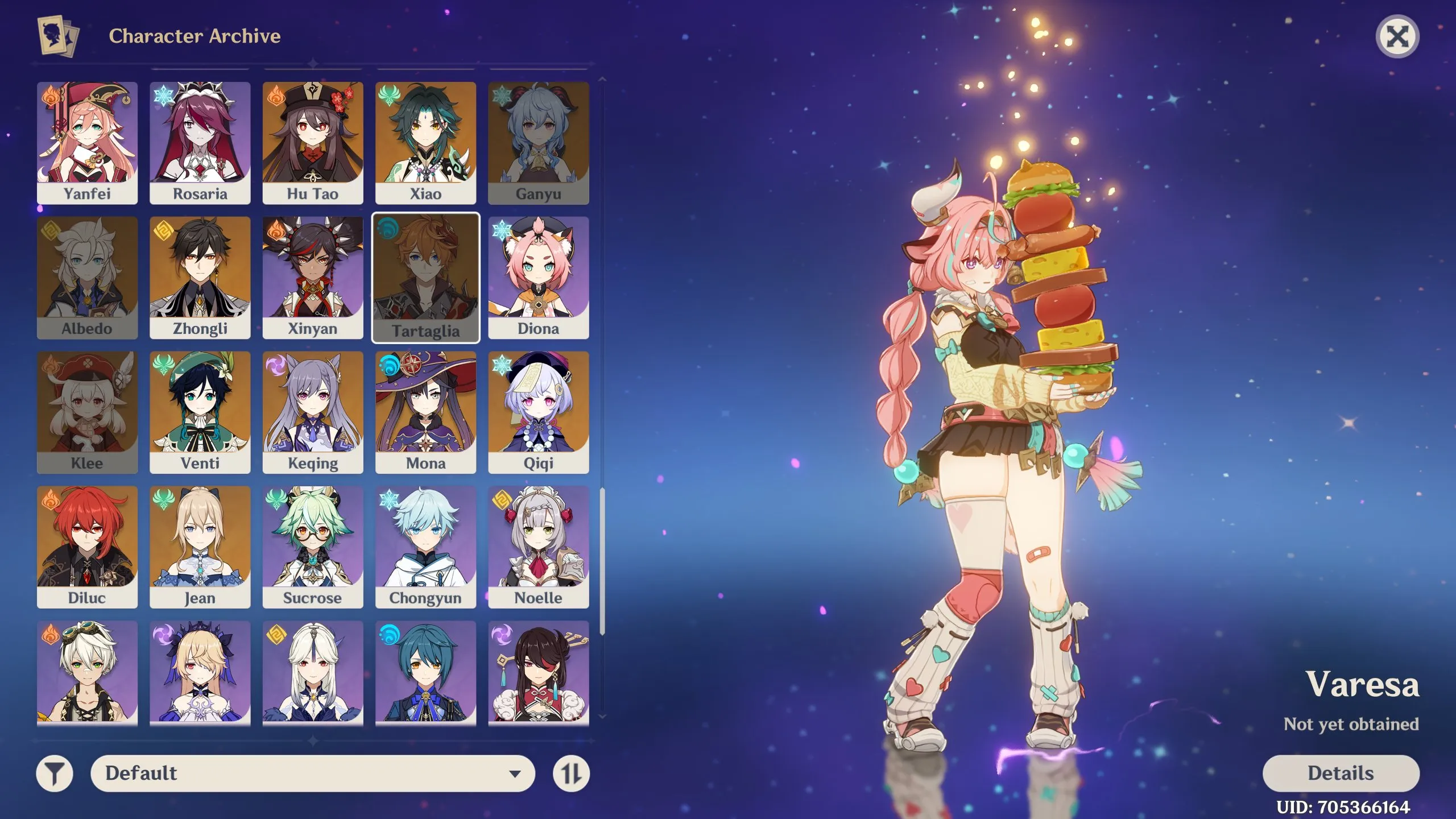 GI1070 High AR60 Dual Gacha Account with Yoimiya, Hu Tao C1, Yelan C1, Raiden, Nahida, Nilou, Venti, Zhongli and Multiple Limited 5-Star Weapons