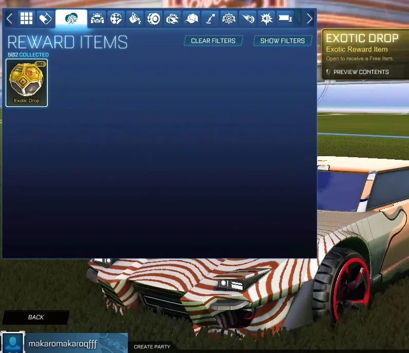 STOCK410 //Fennec, Over 80 Cars, 500+ Exotic Drops, Painted Hotshot, Dominus, Endo, 20+ Painted Octanes, Draco, Dynamo, Mainframe, Dissolver, Popcorn, Parallax, Juiced, Zomba, Stella, Santa Fe