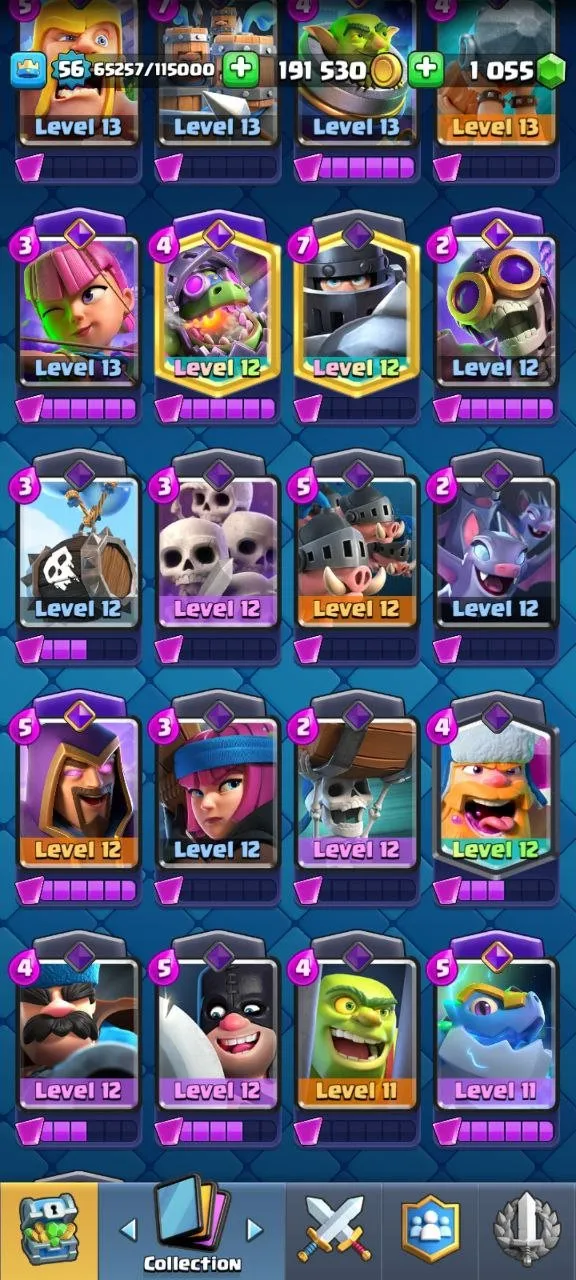 CR577 Maxed 121 Cards LVL 15 and 14, 21 Legendary, 14 Evolution, 103 Emotes, Arena 25, 10212 Trophies, Rich Towers and Banners, High Gold and Gems