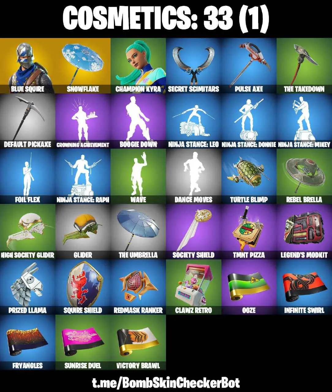 ❤️2 SKINS❤️33 COSMETICS❤️BLUE SQUIRE❤️CHAMPION KYRA❤️SNOWFLAKE❤️CAN PLAY ON PSN❤️XBOX❤️PC❤️NINTENDO❤️MOBILE❤️350 VBUCKS❤️FULL EMAIL ACCESS❤️