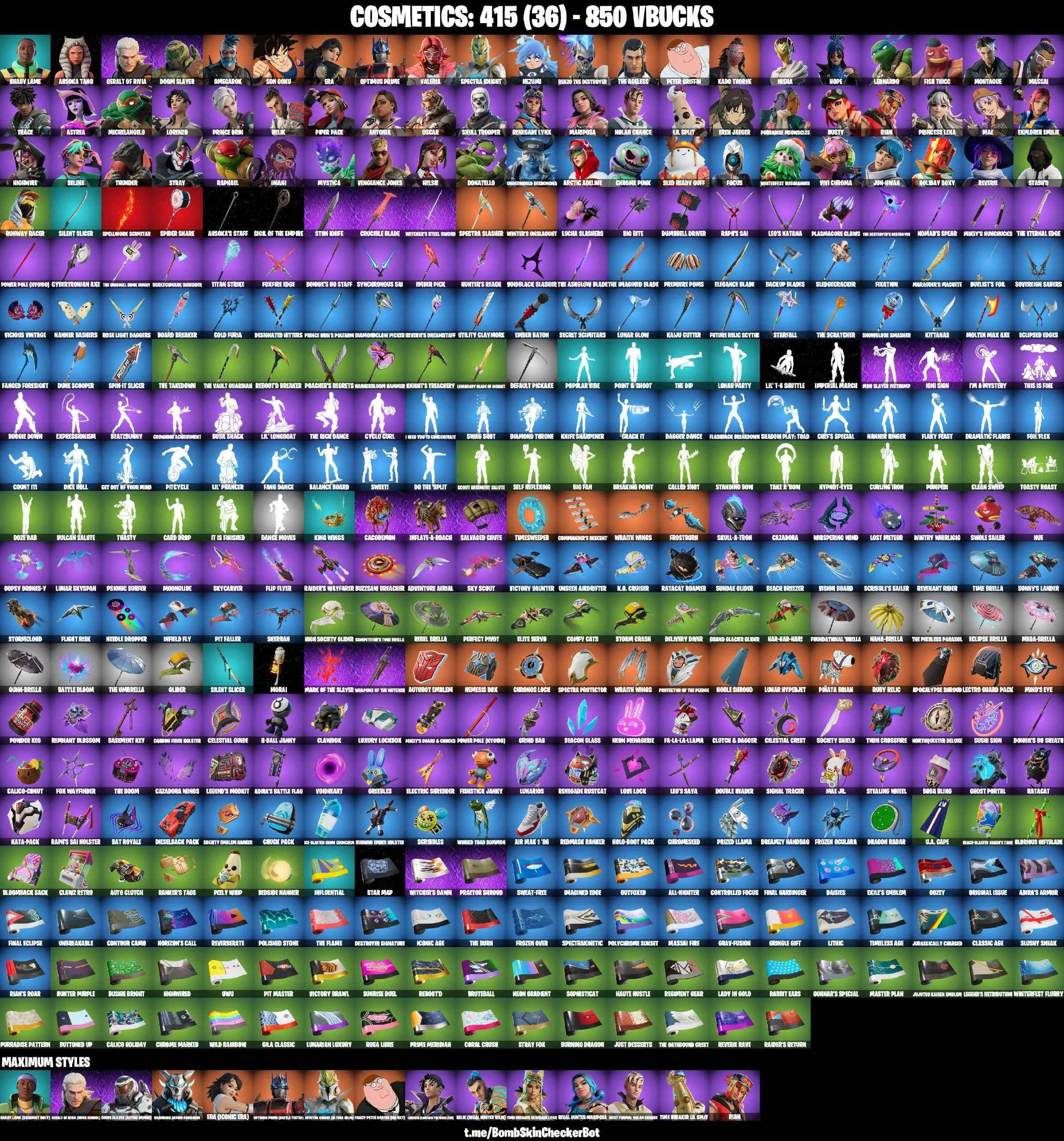 ❤️64 SKINS❤️SKULL TROOPER❤️AHSOKA TANO❤️SON GOKU❤️EREN JAEGER❤️ERA(MAX)❤️MARIPOSA(MAX)❤️HELSIE❤️REVERIE❤️NISHA❤️OSCAR❤️STASHD❤️CAN PLAY ON PSN❤️XBOX❤️PC❤️NINTENDO❤️MOBILE❤️850 VBUCKS❤️FULL EMAIL ACCESS❤️