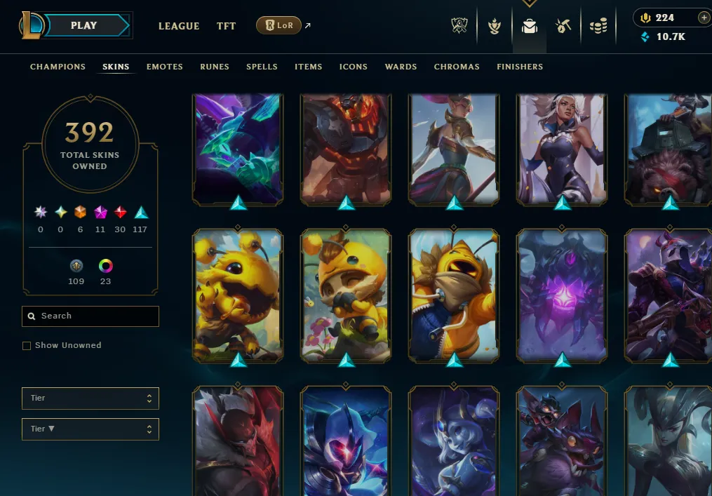 👑(EUW) GOLD I (100% WR, SUPER HIGH ELO) 🚀392 SKIN