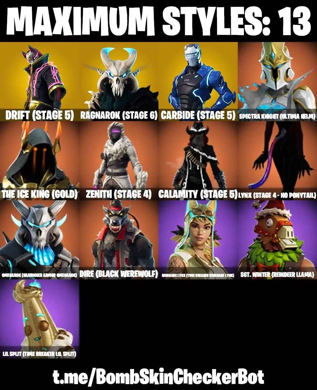 ❤️58 SKINS❤️TAKE THE L❤️THE REAPER❤️ELITE AGENT❤️BLUE SQUIRE❤️OG STW❤️OMEGA❤️SKULL TROOPER❤️ORANGE JUSTICE❤️STAR WAND❤️ZOEY❤️ROOK❤️ONESIE❤️DRIFT(STAGE 5)❤️RAGNAROK(STAGE 6)❤️CARBIDE(STAGE 5)❤️SNOWFLAKE❤️RUST BUCKET❤️CAN PLAY ON PSN❤️PC❤️NINTENDO❤️MOBILE❤️