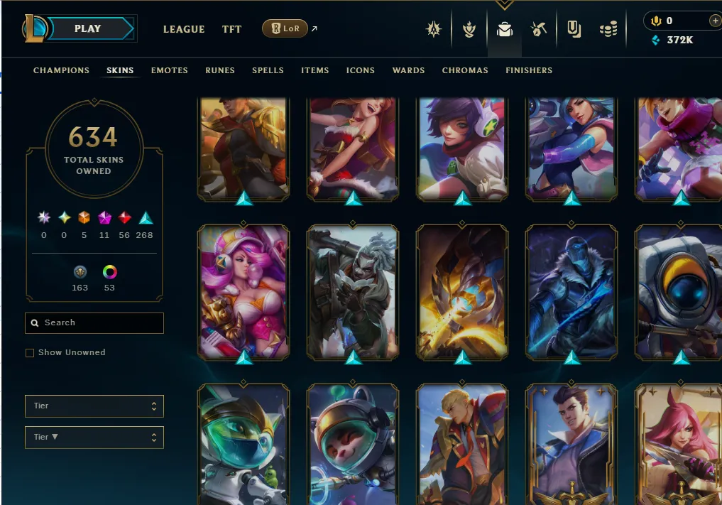 👑(EUW) UNRANKED (SUPER HIGH ELO) 🚀634 SKIN