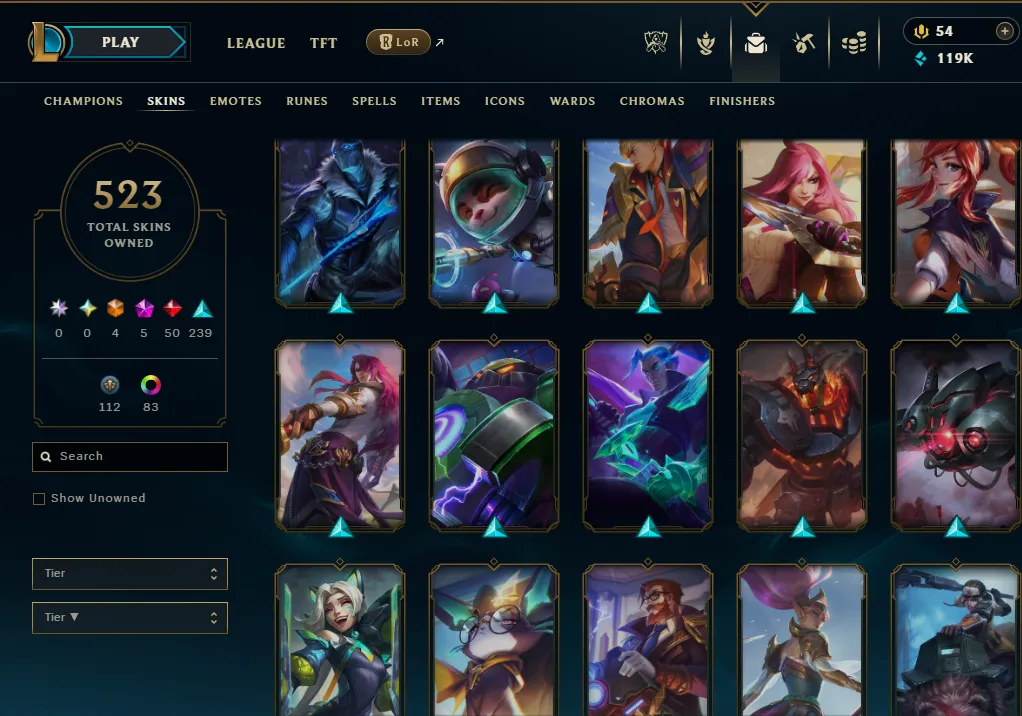 👑(EUW) SILVER I 97LP (HIGH ELO) 🚀523 SKIN