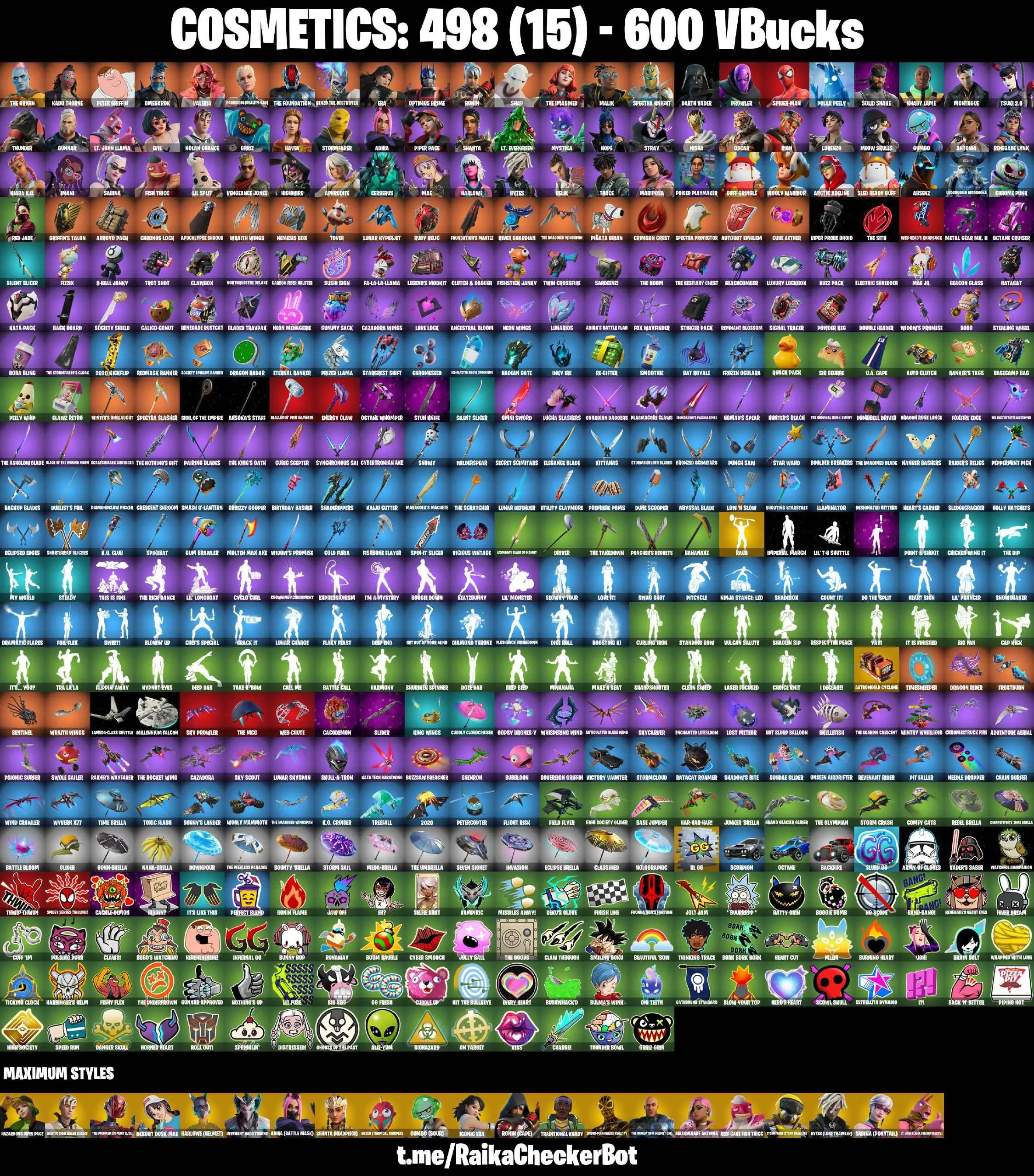 ❤️70 SKINS❤️GILDED SPIDER-MAN❤️DARTH VADER❤️STAR WAND❤️ERA(MAX)❤️TSUKI 2.0❤️MARIPOSA❤️EVIE❤️HOPE❤️THE FOUNDATION(MAX)❤️MEOW SKULLS❤️BYTES❤️POLAR PEELY❤️ASTROWORLD CYCLONE❤️PEPPERMINT PICK❤️CAN PLAY ON PSN❤️XBOX❤️PC❤️NINTENDO❤️MOBILE❤️600 VBUCKS❤️
