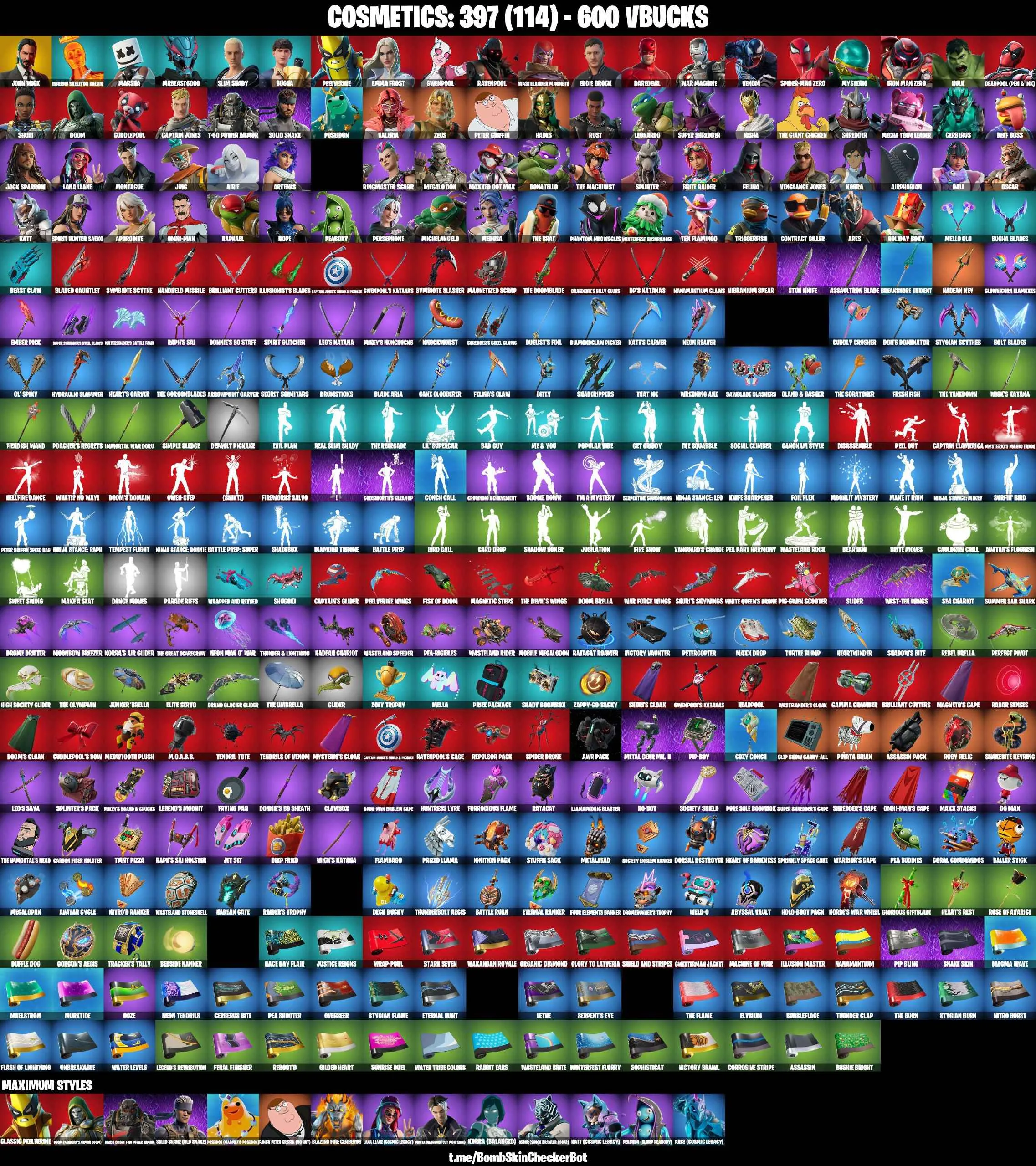 ❤️78 SKINS❤️GET GRIDDY❤️JOHN WICK❤️VENOM❤️RAVENPOOL❤️CUDDLEPOOL❤️SPIDER-MAN ZERO❤️ARTEMIS❤️HOPE❤️MEDUSA❤️HOPE❤️NISHA❤️PEELVERINE(MAX)❤️CAN PLAY ON PSN❤️XBOX❤️PC❤️NINTENDO❤️MOBILE❤️600 VBUCKS❤️FULL EMAIL ACCESS❤️