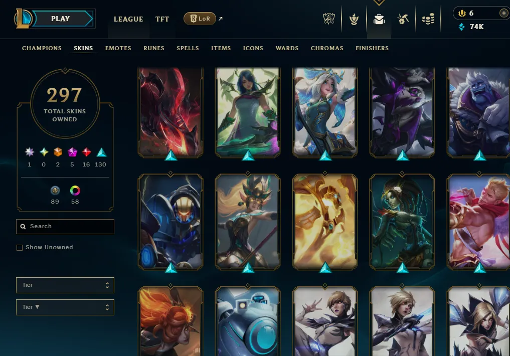 👑(EUW) PLATINUM IV (HIGH ELO) 🚀297 SKIN , KAI'SA UZI