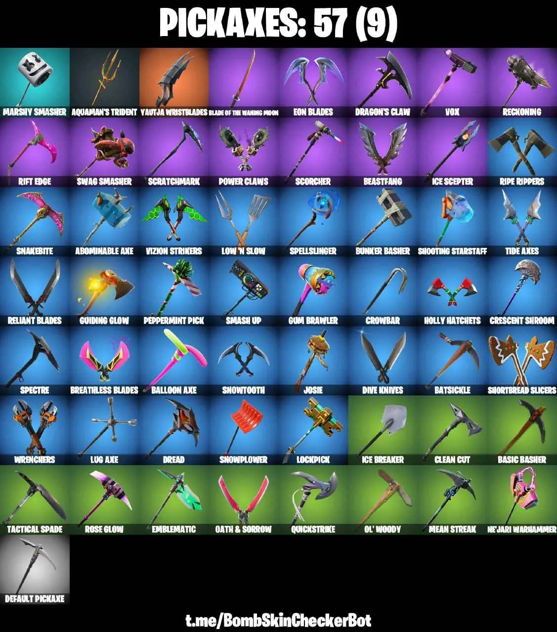 ❤️59 SKINS❤️OG STW❤️MANDALORIAN❤️PREDATOR❤️JULES(MAX)❤️ONESIE(MAX)❤️DRIFT(STAGE 5)❤️CALAMITY(STAGE 5)❤️LYNX(STAGE 4)❤️ZENITH(STAGE 4)❤️HYBRID(STAGE 4)❤️BLACKHEART(STAGE 8)❤️DIRE(MAX)❤️PEELY❤️MARKED MARAUDER❤️ICE BREAKER❤️PEPPERMINT PICK❤️TAKE THE ELF❤️