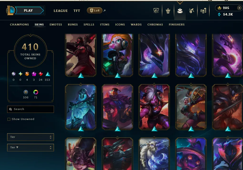 👑(EUW) EMERALD IV( SUPER HIGH ELO) 🚀400+ SKIN
