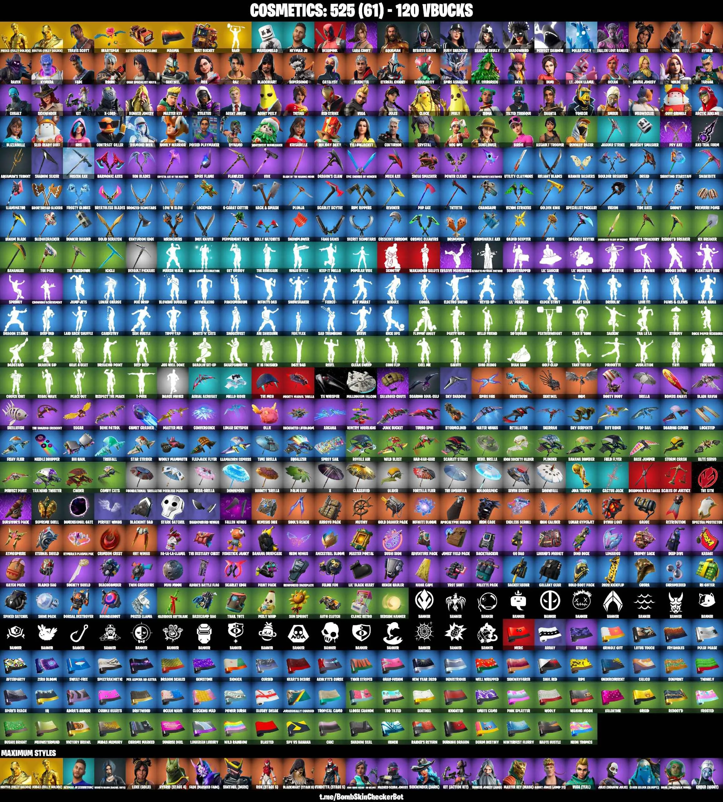❤️83 SKINS❤️TRAVIS SCOTT❤️GET GRIDDY❤️RACHEL ROTH❤️LARA CROFT❤️GOLDEN MIDAS❤️JULES(MAX)❤️AGENT PEELY❤️POISED PLAYMAKER❤️NOG OPS❤️CRYSTAL❤️SUNFLOWER❤️BIRDIE❤️ASSAULT TROOPER❤️RUWNAY RACER❤️ICE BREAKER❤️PEPPERMINT PICK❤️ASTROWORLD CYCLONE❤️RUST BUCKET❤️