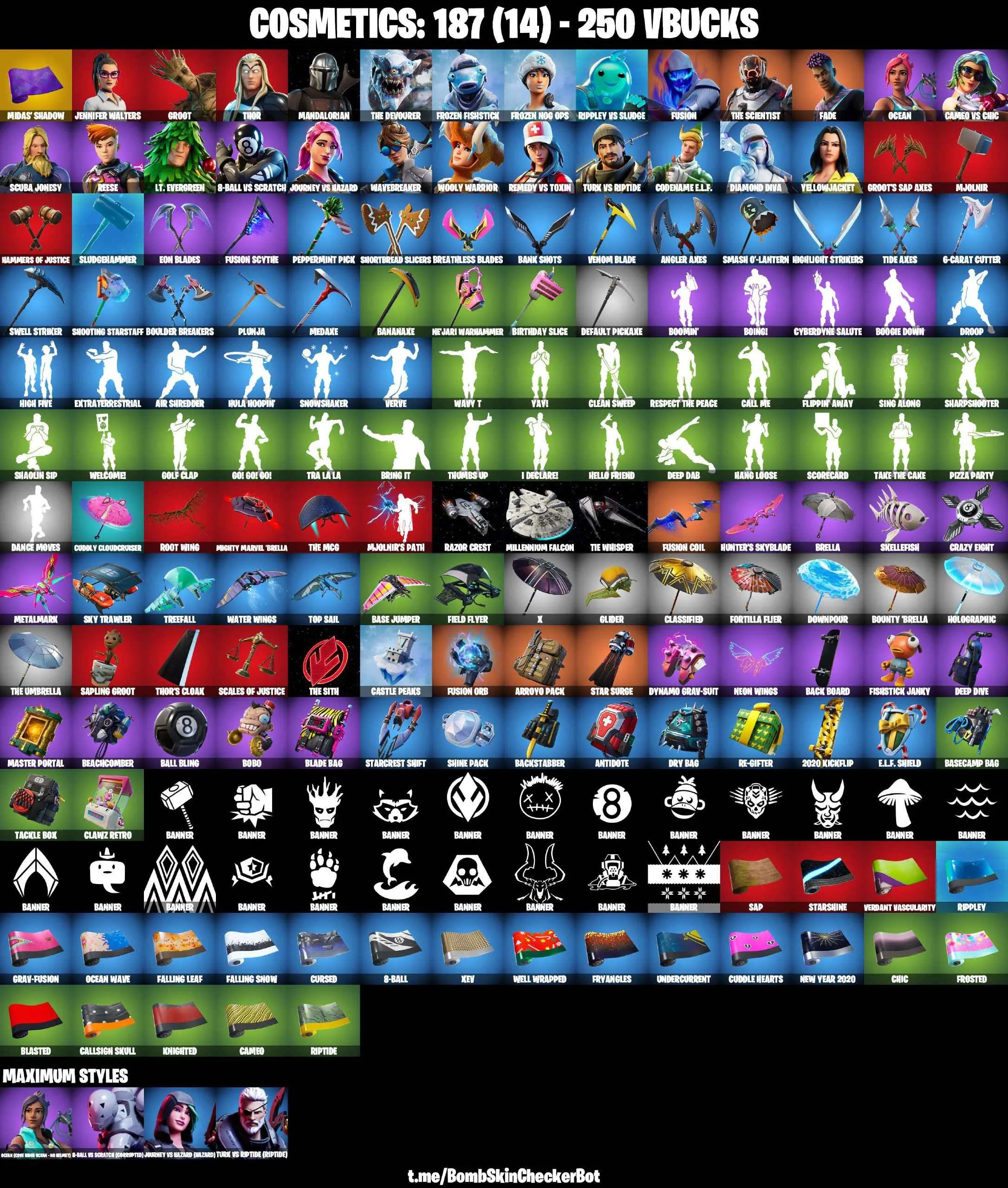 ❤️25 SKINS❤️MANDALORIAN❤️9-BALL(MAX)❤️WAVEBREAK❤️OCEAN(MAX)❤️FADE❤️FUSION❤️THE SCIENTIST❤️FROZEN FISHSTICK❤️PEPPPERMINT PICK❤️CAN PLAY ON PSN❤️XBOX❤️PC❤️NINTENDO❤️MOBILE❤️250 VBUCKS❤️FULL EMAIL ACCESS❤️