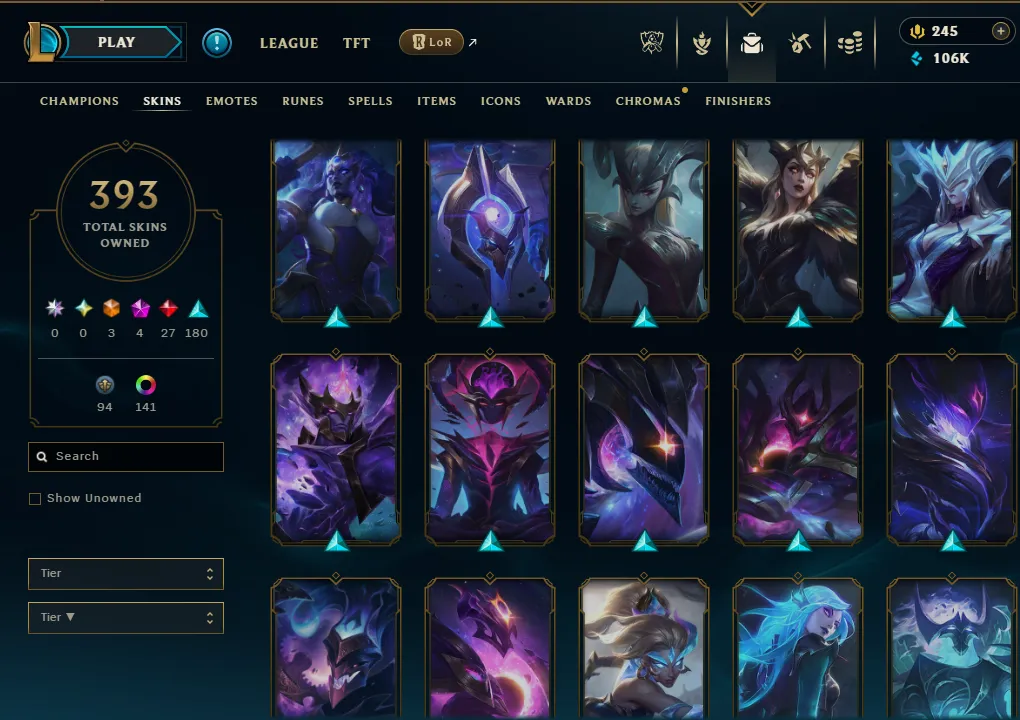 👑(EUW) UNRANKED ( HIGH ELO ) 🚀393 SKIN