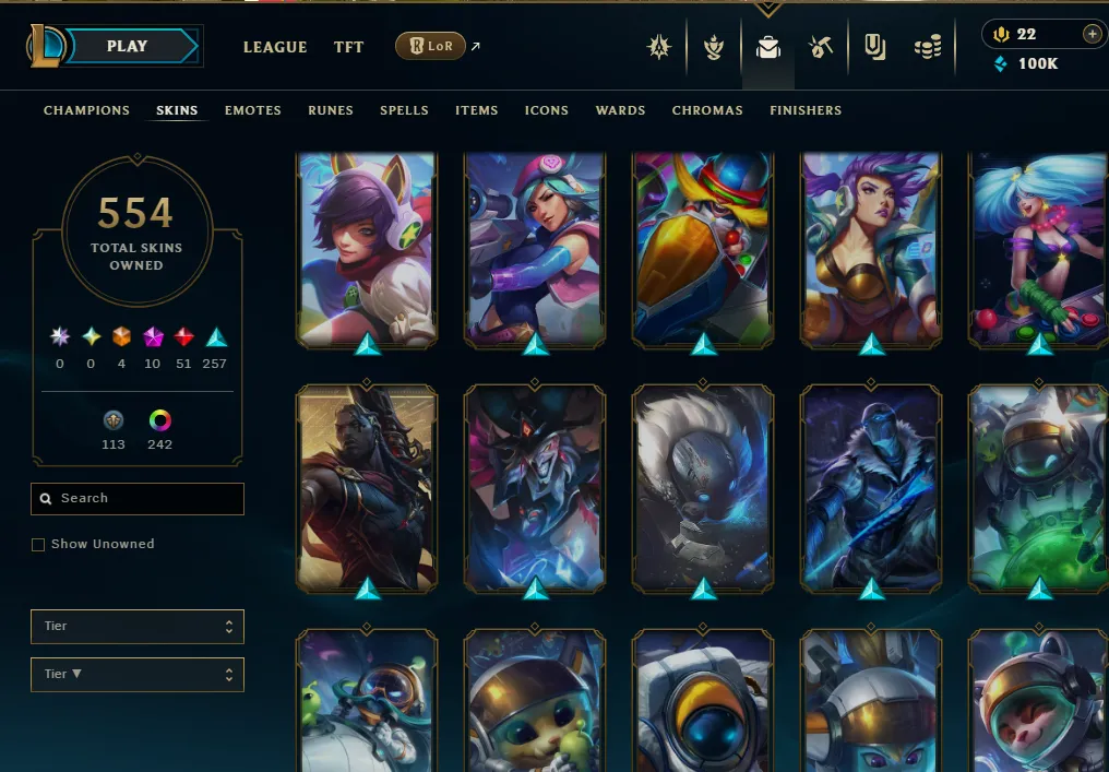 👑(EUW) UNRANKED (SUPER HIGH ELO) 🚀554 SKIN