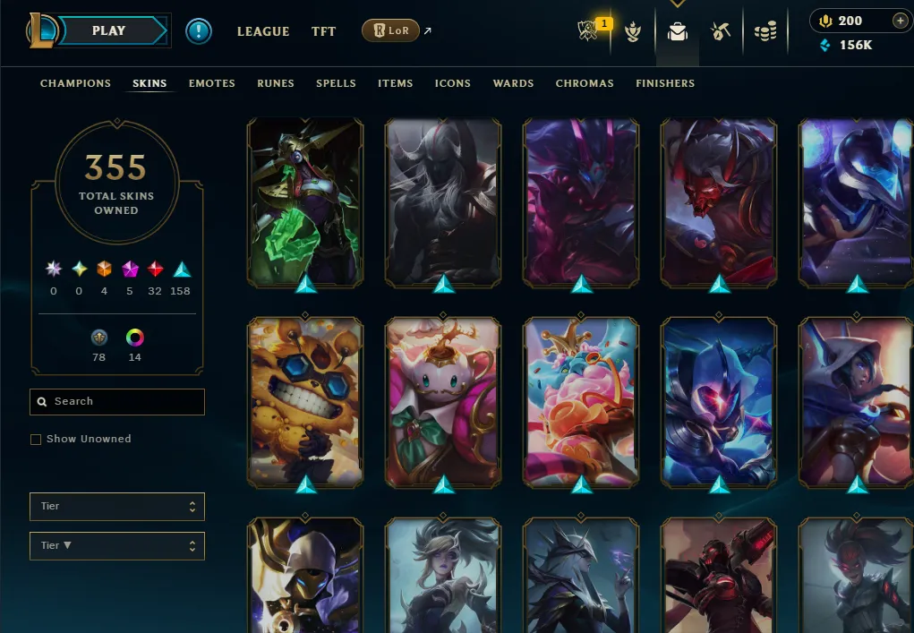 👑(EUW) SILVER II(100% WR, SUPER HIGH ELO) 🚀355 SKIN