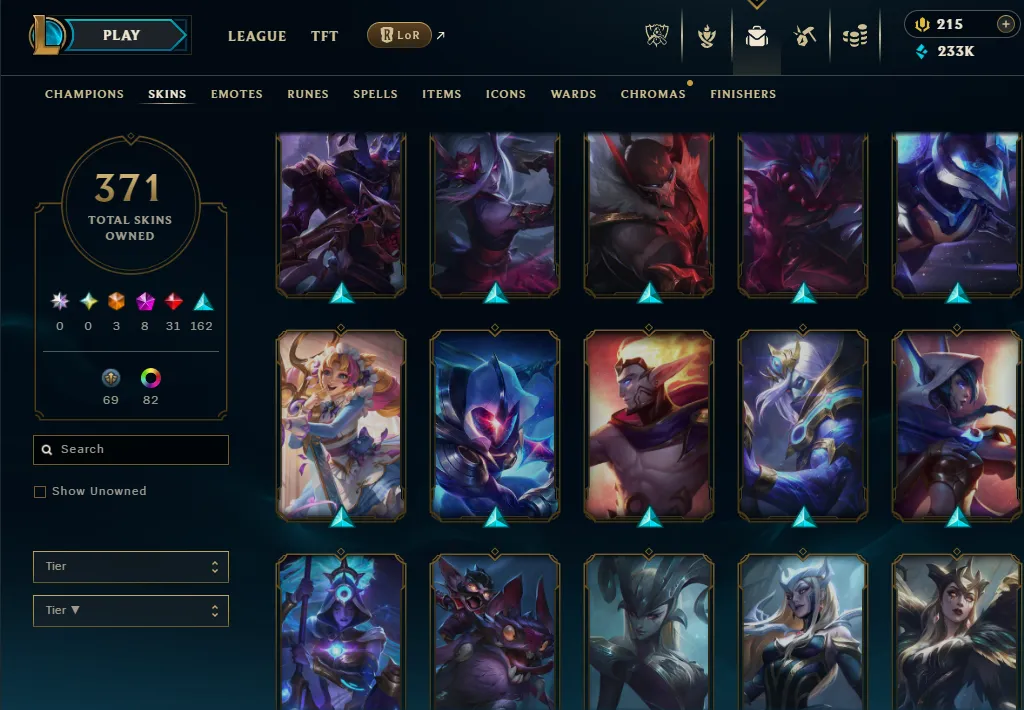 👑(EUW) GOLD III(80% WR, SUPER HIGH ELO) 🚀371 SKIN