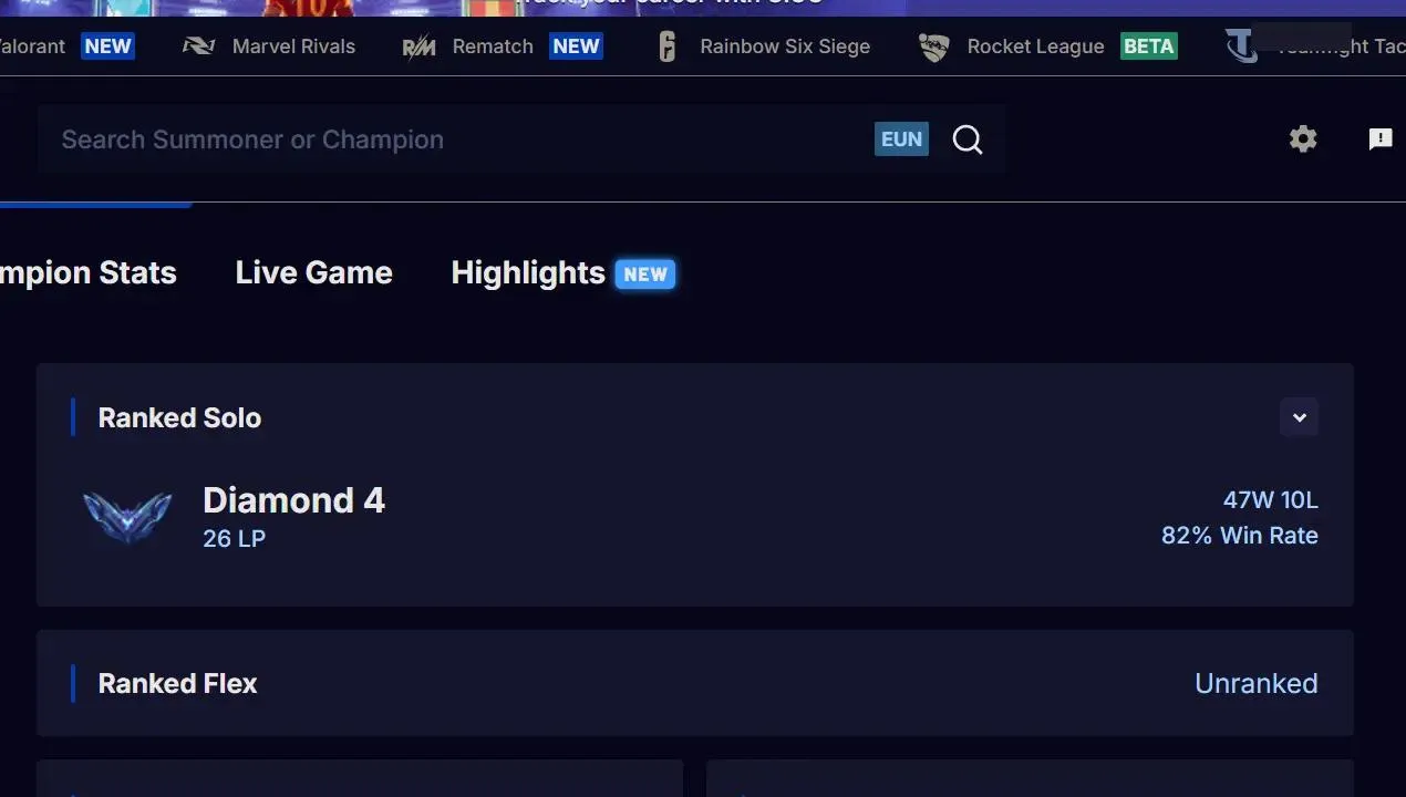 🌍 EUNE ⚡ Diamond IV (26 LP)✨ WR: 82% 🔥 MAX LP GAINS [+30] & INSANE SKIN LOOT! ♾️ Lifetime Ownership 📧 Full Email Access #x425