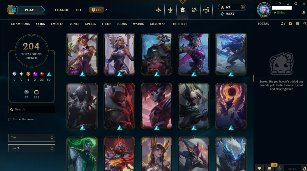 🏆 EUNE New Season⌛ Gold 1 🚀  level 682⌛Full Champ 💯204 SKIN  ❤️ Recovery Info ✅ 