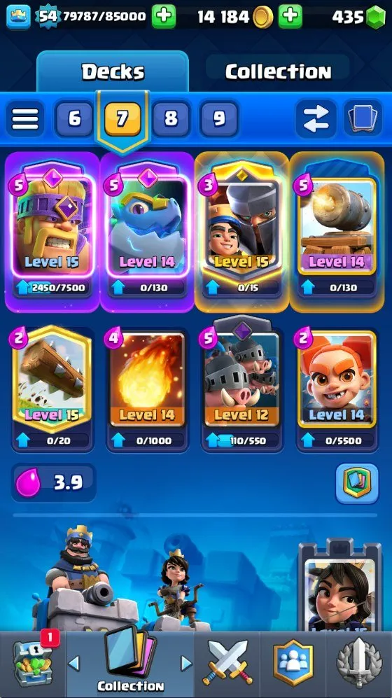 CR575 10k trophies lvl 54 maxed collection 121/121 cards 6 lvl 15 11 lvl 14 19 legendary 10 evolutions 66 emotes tower skins banner decorations