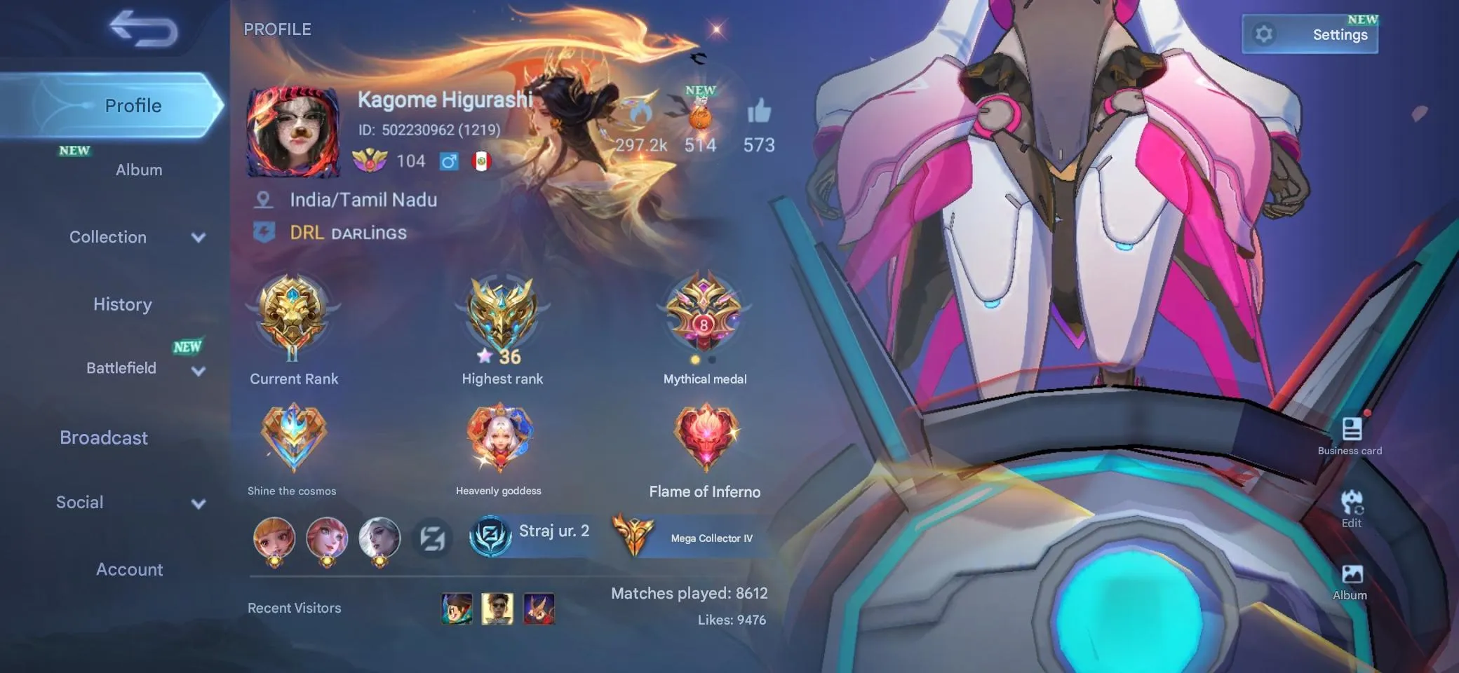 ML534 Mega Collector 585 Skins Legend Gusion Valir Lunox Kishin Aspirant Collector Angela