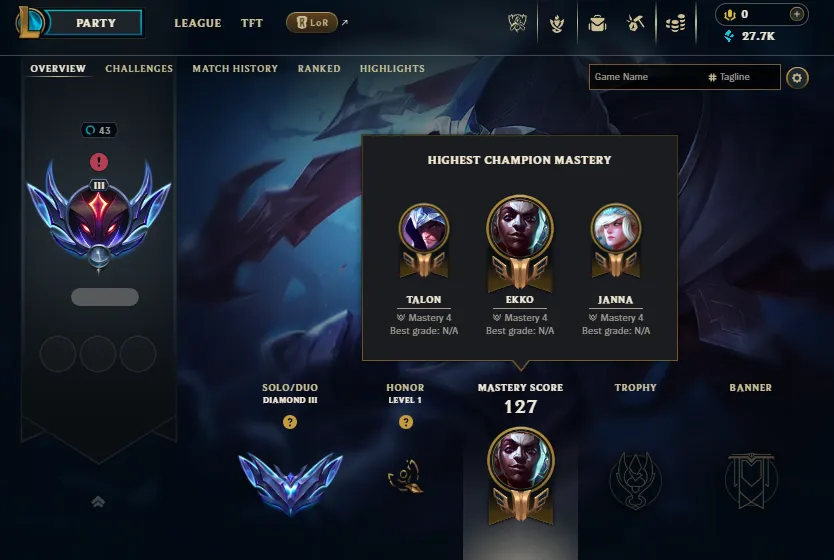 🔥Diamond 3 42LP Handleveled💎27K BE 8Skins⭐Name Changeable✅Lifetime Ownership Guarantee - Never Taken Back