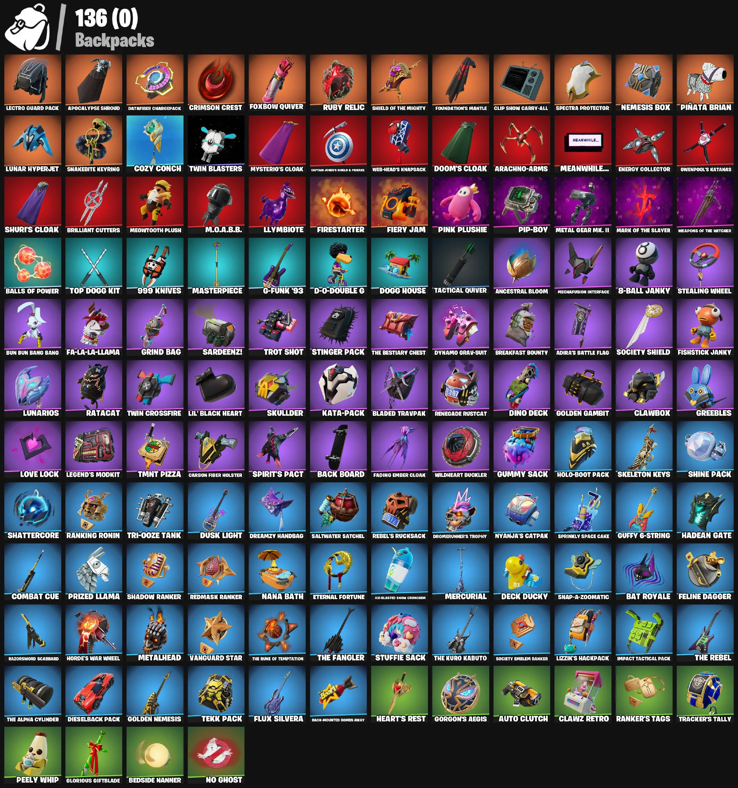 F1170 95 Skins | Peter Griffin, Omegarok, Predator, The Foundation, Spectra Knight, Twyn, Gwenpool, Mysterio, Spider-Gwen